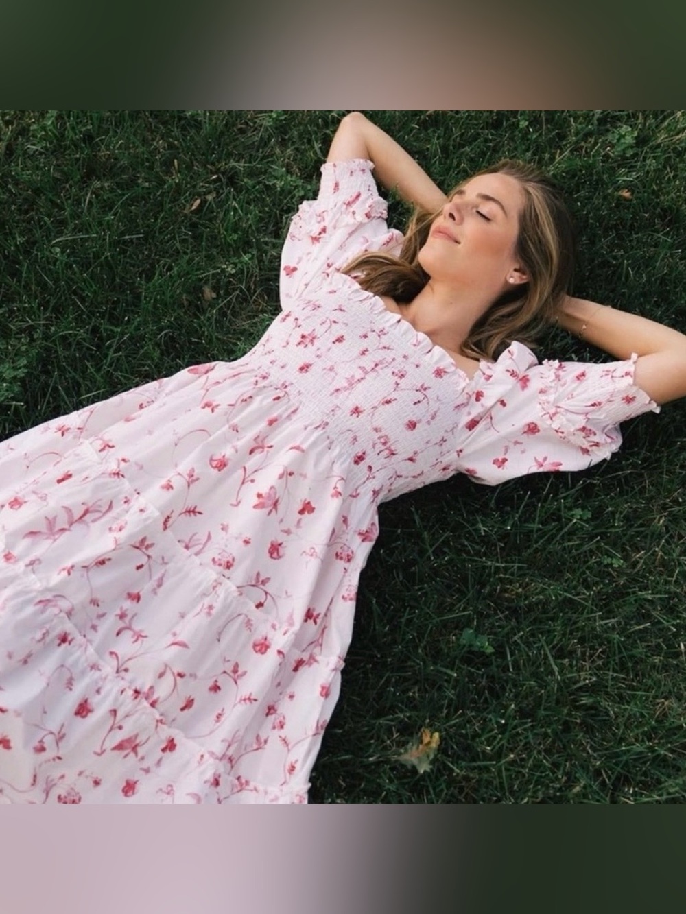 Hill House NWT Nesli Nap Dress in Rose Botanical - Picture 2 of 8